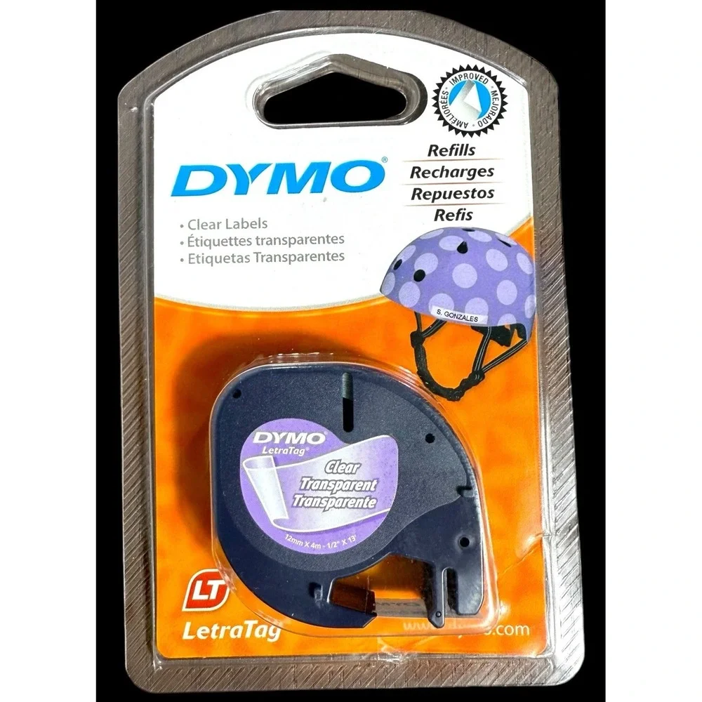DYMO Clear Label Maker Refill Tape White Clear 1/2